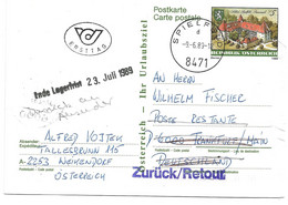 2162k: Österreich 1989: Postkarte ANK 394, Schloss Spielfeld, FDC- Stempel 8471 Spielfeld (ANK 18.- €) Leider Mit Knicke - Leibnitz