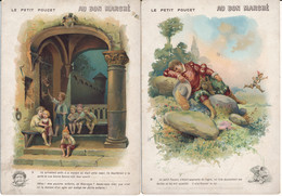 Lot De 2 Chromos AU BON MARCHE Boucicaut - Le Petit Poucet N°3 Et 5 - Andere & Zonder Classificatie