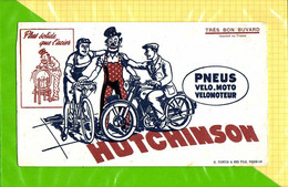 BUVARD / BLOTTER :  Pneus Velo Moto Velomoteur HUTCHINSON Ecriture Et Dessin  En Marron - Moto & Vélo