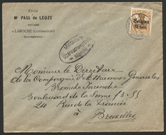 BELGIQUE - CB OC 15 LAROCHE + CENSURE MARCHE SUR LETTRE, 1917 - Army: German