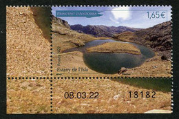 ANDORRA ANDORRE (2022) Estany De L'Isla, Vall D'Incles, Canillo, Étang, Pond, Estanque, Dam - Coin Daté - Ungebraucht