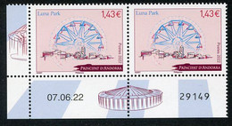 ANDORRA ANDORRE (2022) Luna Park, Parc D’attractions, Amusement Park, Noria, Grande Roue, Ferris Wheel - Coin Daté X 2 - Ungebraucht