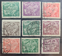 CZECHOSLOVAKIA 1920 - Canceled - Sc# 76-81, 78a, 80a, 81a (perf. 13 3/4 : 13 1/2) - Used Stamps