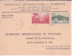 1953 - ARCHIPEL DES COMORES - MAYOTTE  - Dép. MADAGASCAR - PAR AVION POUR ETS METRO & COLONIALES TANANARIVE - Covers & Documents