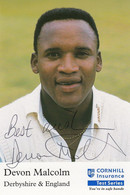 Devon Malcolm Derbyshire England Cricket Club Team Player Hand Signed Photo - Cricket