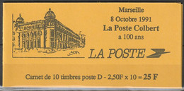 Carnet Neuf ** N° 2712-C1( Yvert) France 1991 - Réimpression Poste Colbert Marseille - Modern : 1959-…