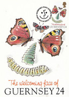 Butterflies The Welcoming Face Of Guernsey Stamp First Day Cover Postcard - Sonstige & Ohne Zuordnung