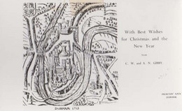 Prebends Gate Durham Castle Private Christmas Greetings Medieval Map Postcard - Altri & Non Classificati