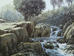 Comb Gill Beck Borrowdale Stunning Painting Postcard - Altri & Non Classificati