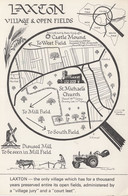 Laxton Nottingham Map Farm Tractor Mill Fields Postcard - Other & Unclassified