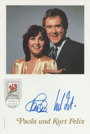 Paola Und Kurt Felix Swiss TV Presenter Large Hand Signed Photo - Handtekening