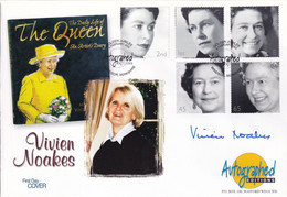 Vivien Noakes Queen Elizabeth II Book Author Hand Signed FDC - Handtekening