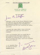 Anthony Berry MP Killed By IRA Hand Signed House Of Commons Letter - Handtekening