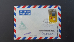 LETTRE TP EXPO 67 0,50 OBL.25.8 1967 ZAGREB PRVI LET ZAGREB BUCURESTI Lufthansa + Cachet Vert - Poste Aérienne