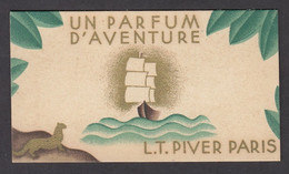 PETIT CALENDRIER  PUBLICITAIRE 1937-1938 PARFUM LT PIVER  - PARIS - UN PARFUM D'AVENTURE - PERFUME - Labels