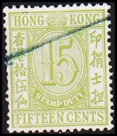 1938. HONG KONG STAMP DUTY. 15 CENTS.  - JF523579 - Timbres Fiscaux-postaux