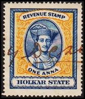 1920. HOLKAR STATE. ONE ANNA REVENUE STAMP.  - JF523629 - Chamba