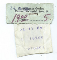 Confirmation Of Train Seat Reservation SGorica,Slovenia - Europa