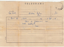 TELEGRAPH, TELEGRAMME SENT FROM BUCHAREST TO CLUJ, 1964, ROMANIA - Telegraph
