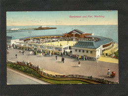 Worthing, Bandstand And Pier, Voitures Anciennes, Old Cars Animation  CPA  1930  (2) - Worthing