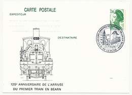 Entier CP 2,00 Liberté - 125eme Anniversaire Arrivée Du 1er Train En Béarn - 64 LESCAR - 12 Juin 1988 - Cartes Postales Repiquages (avant 1995)