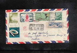 Japan 1958 Interesting Airmail Registered Letter - Lettres & Documents