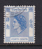 Hong Kong: 1954/62   QE II     SG184      40c   Bright Blue    Used - Usados