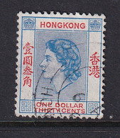 Hong Kong: 1954/62   QE II     SG188      $1.30    Blue & Red      Used - Gebruikt
