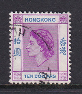 Hong Kong: 1954/62   QE II     SG191      $10    Reddish Violet & Bright Blue       Used - Usados