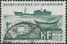 ST PIERRE & MIQUELON 1947 Trawler Colonel Pleven - 10f. - Green FU - Used Stamps