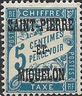 ST PIERRE & MIQUELON 1925 Postage Due - 5c. - Blue MH - Unused Stamps