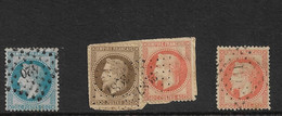 France N° 29A, 30 Et 31 Un Lot D'oblitération P.C Du G.C Cote + De 200€ - 1863-1870 Napoléon III Con Laureles