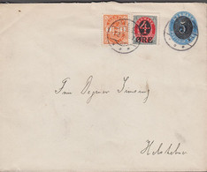 1905. DANMARK.  5 On 4 ØRE Envelope With 4 ØRE On 8 ØRE + 1 ØRE Coat Of Arms To Holstebro F... (Michel 37+40) - JF523852 - Lettres & Documents
