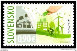 Slovaquie 2016  EUROPA Les 2 Timbres Dentelé Et Auto Adhésif Pensons Vert - Unused Stamps
