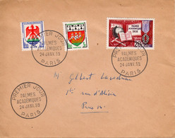 Enveloppe Premier Jour - FDC - 1959 - Palmes Académiques - Paris - 1950-1959