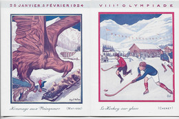 FRANCE OLYMPIADES CHAMONIX 1924 DEPLIANT JEUX OLYMPIQUES CARTE MATISSE PROGRAMME DES JEUX 25 .01 .1924 5.2.24 Au DosRRRR - Inverno1924: Chamonix