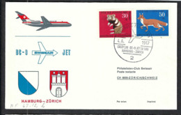 ALLEMAGNE RFA 1967: LSC Ill Rec. De Hambourg  à Zürich, Vol Spécial "Swissair" - Briefe U. Dokumente