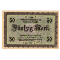 Billet, Memel, 50 Mark, 1922, 1922-02-22, KM:7b, SPL+ - Lituanie