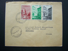 MONACO 1949 N° 258 + 310 + 310B SUR LETTRE ENTIERE - Storia Postale