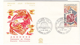 U.P.U. - Andorre  Français - Lettre De 1974 - Oblit Andorre La Vieille - - Storia Postale