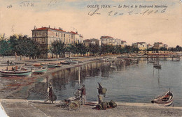 CPA - 06 - VALLAURIS - Golfe JUAN - Le Port Et Le Boulevard Maritime - Carte Colorisée - Barque - Pêcheur - Vallauris