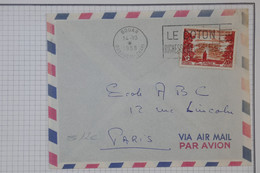 BA 17  AEF  BELLE  LETTRE 1958 PETIT BUREAU BOUAR   POUR  PARIS FRANCE  + AFFR. INTERESSANT - Covers & Documents