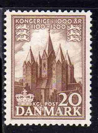 DANEMARK DANMARK DENMARK DANIMARCA 1953 1956 MILLENIUM KINGDOM MILLENNIO REGNO Church Of Kalundborg 20o MNH - Unused Stamps