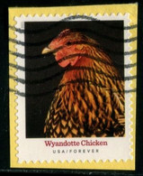 VEREINIGTE STAATEN ETATS UNIS USA 2021 HERITAGE BREEDS: WYANDOTTE CHICKEN F USED ON PAPER SC 5584 MI 5817 YT 5426 - Oblitérés