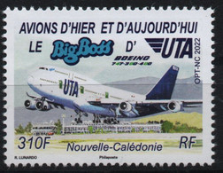 Nouvelle-Calédonie 2022 - Le Bigboss D'Uta, Avions D'hier Et Aujourd'hui, Boeing 747 - 1 Val Neuf // Mnh - Unused Stamps