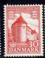 DANEMARK DANMARK DENMARK DANIMARCA 1953 1956 1954 MILLENIUM KINGDOM MILLENNIO REGNO NYBORG CASTLE 30o MLH - Unused Stamps