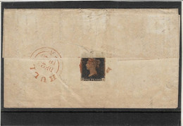 UK GB GREAT BRITAIN 1840 SG1 One Penny Black On Cover Hull To Barnstaple (TI) Used As Per Scan - Covers & Documents