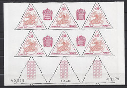 MONACO - TAXE N° 64 - SCEAU PRINCIER - Bloc De 6 COIN DATE - NEUF SANS CHARNIERE - 8/11/79 - Impuesto