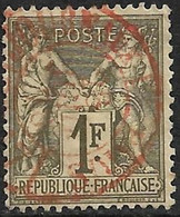 France Sage N°72 Oblitération C. à Date Des Imprimés Rouge. Cote 45€ - 1876-1878 Sage (Tipo I)