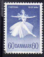 DANEMARK DANMARK DENMARK DANIMARCA 1959 1962 DANISH BALLET DANCER AND MUSIC FESTIVAL ORE 60o MNH - Unused Stamps